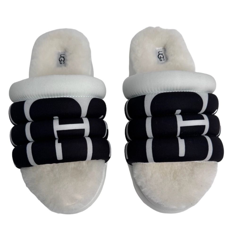 Ugg Maxi Slide Logo Platform In White Women's Size 8 NWT NO Box